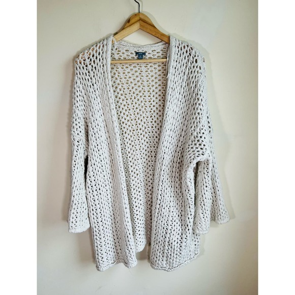 Aerie Cream Open-Knit Cardigan - Picture 1 of 4